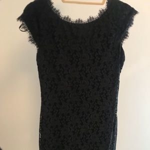 Diane von Furstenburg black lace dress